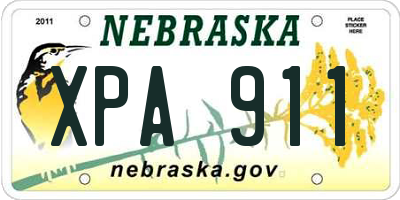 NE license plate XPA911