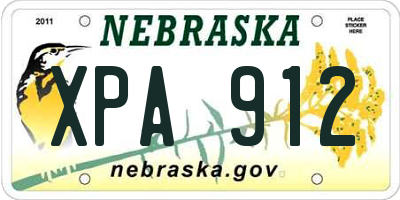 NE license plate XPA912