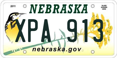 NE license plate XPA913