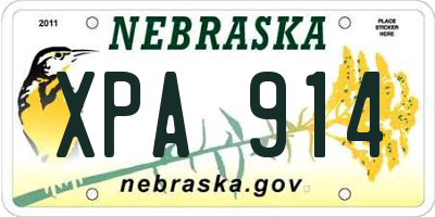 NE license plate XPA914