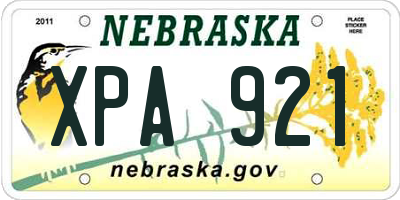 NE license plate XPA921