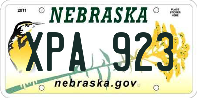 NE license plate XPA923