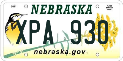 NE license plate XPA930