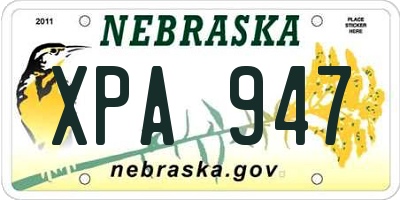 NE license plate XPA947