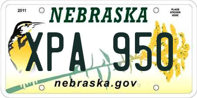 NE license plate XPA950