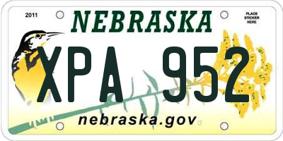 NE license plate XPA952