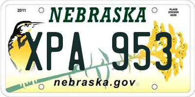 NE license plate XPA953
