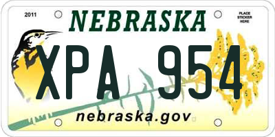 NE license plate XPA954