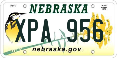 NE license plate XPA956
