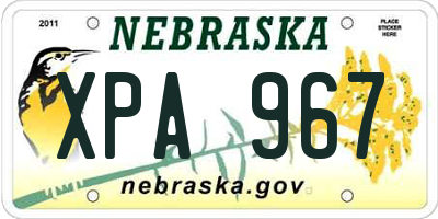 NE license plate XPA967