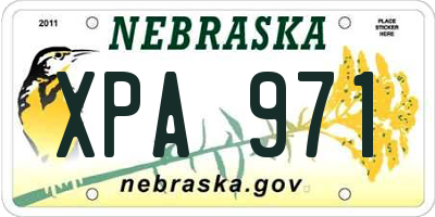 NE license plate XPA971