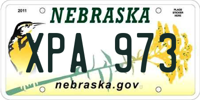 NE license plate XPA973