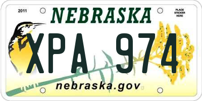 NE license plate XPA974