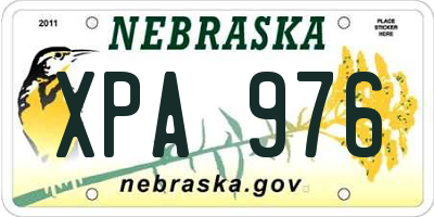 NE license plate XPA976