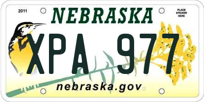 NE license plate XPA977