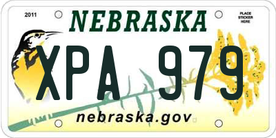 NE license plate XPA979