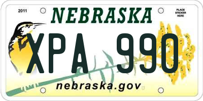 NE license plate XPA990