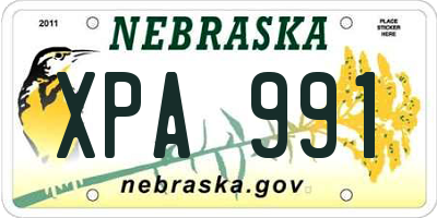 NE license plate XPA991