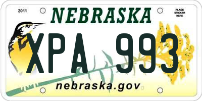 NE license plate XPA993