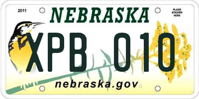 NE license plate XPB010