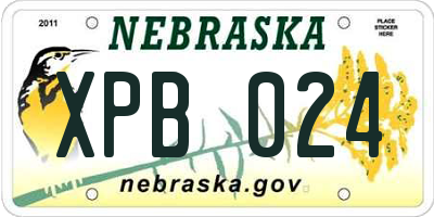 NE license plate XPB024