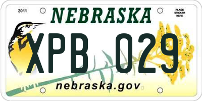 NE license plate XPB029