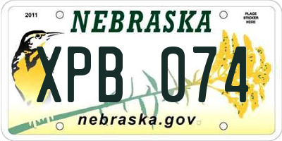 NE license plate XPB074