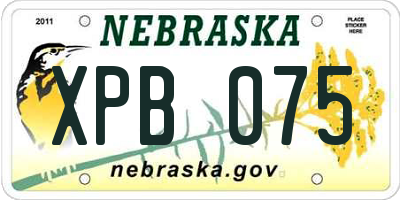 NE license plate XPB075