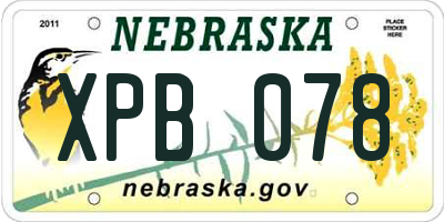 NE license plate XPB078