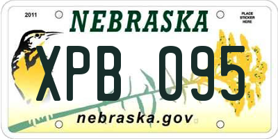 NE license plate XPB095