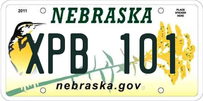 NE license plate XPB101