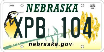 NE license plate XPB104