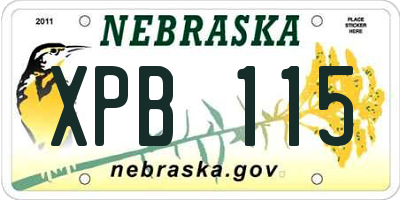 NE license plate XPB115