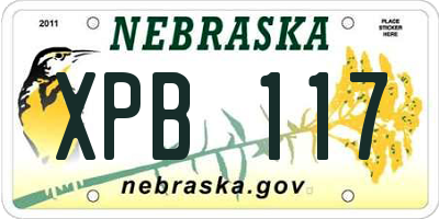 NE license plate XPB117