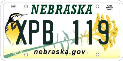 NE license plate XPB119