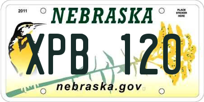 NE license plate XPB120
