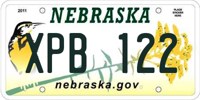 NE license plate XPB122
