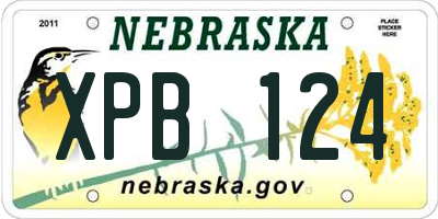 NE license plate XPB124