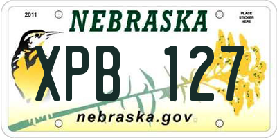 NE license plate XPB127
