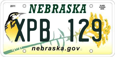 NE license plate XPB129
