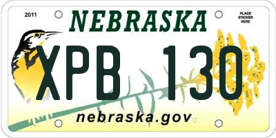 NE license plate XPB130