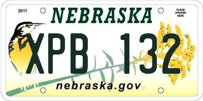 NE license plate XPB132