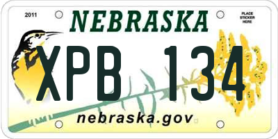 NE license plate XPB134