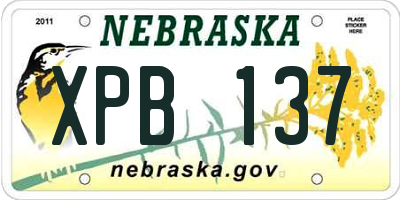 NE license plate XPB137