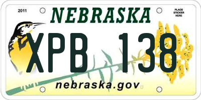 NE license plate XPB138