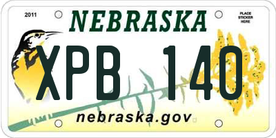 NE license plate XPB140
