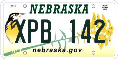 NE license plate XPB142