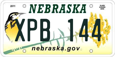 NE license plate XPB144