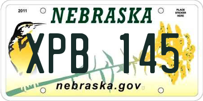 NE license plate XPB145