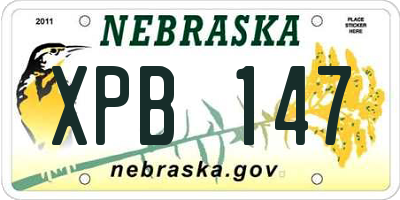 NE license plate XPB147